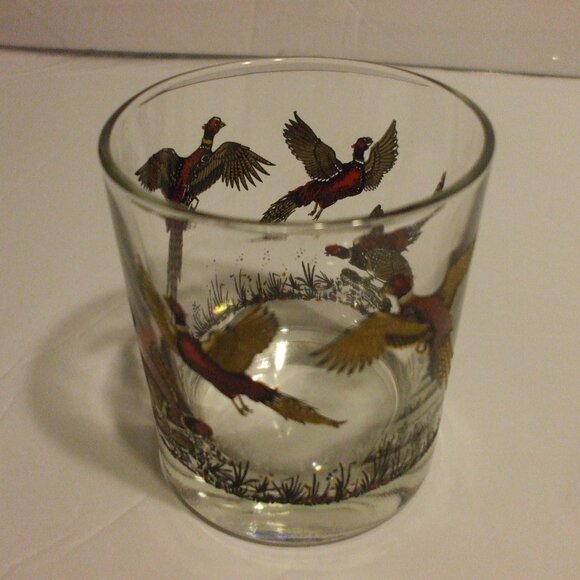 3 Glass Tumblers Red/Gold Bird Design - Picture 4 of 4